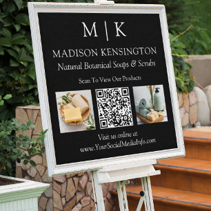 Monogram eller Lägg till Logotyp Business QR 2-fot Poster