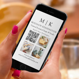 Monogram eller Lägg till Logotyp Business QR Code Kort