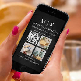 Monogram eller lägg till Logotyp Business QR Code Kort