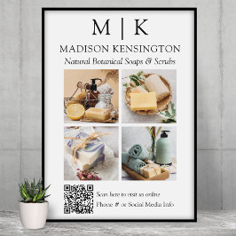 Monogram eller Lägg till Logotyp Business QR Code  Poster