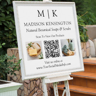 Monogram eller Lägg till Logotyp Business QR Code Poster