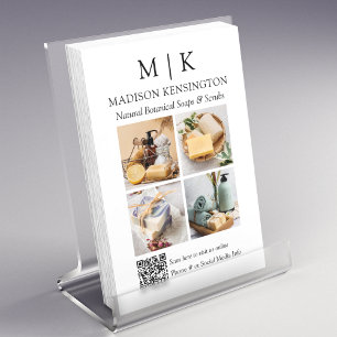 Monogram eller Lägg till Logotyp Business QR Code Reklamblad