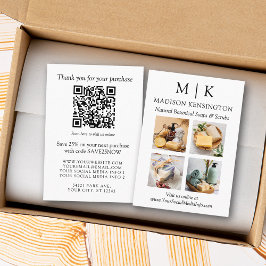 Monogram eller Lägg till Logotyp Business QR Code Tilläggskort