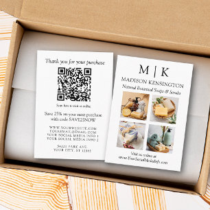 Monogram eller Lägg till Logotyp Business QR Code Tilläggskort
