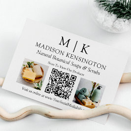 Monogram eller Lägg till Logotyp Business QR Code Visitkort