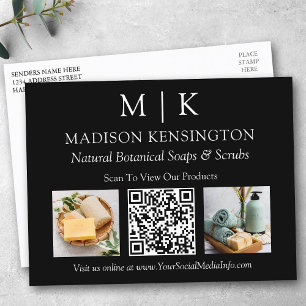 Monogram eller lägg till Logotyp Business QR Code Vykort