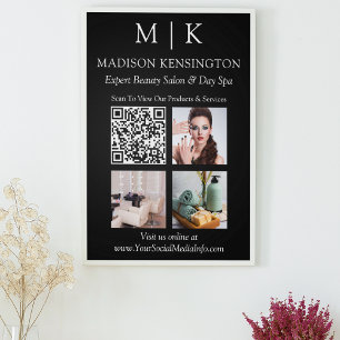 Monogram eller Lägg till Logotyp Business QR-kod,  Poster
