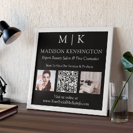 Monogram eller Lägg till Logotyp Business QR-kodfo Poster