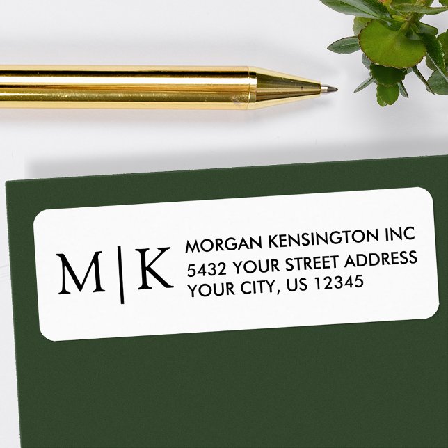 Monogram eller Lägg till Logotyp Business Returadr Returadress Etikett (Edit to Customize text, colors and more)