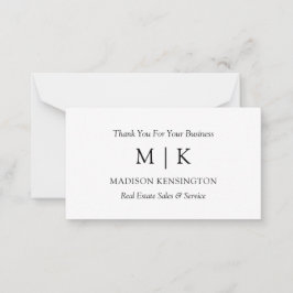 Monogram eller Lägg till Logotyp Business Tack Gif Anteckningskort