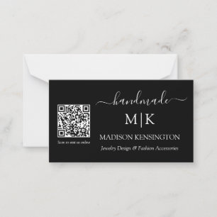 Monogram eller lägg till Logotyp Handmade Business Anteckningskort