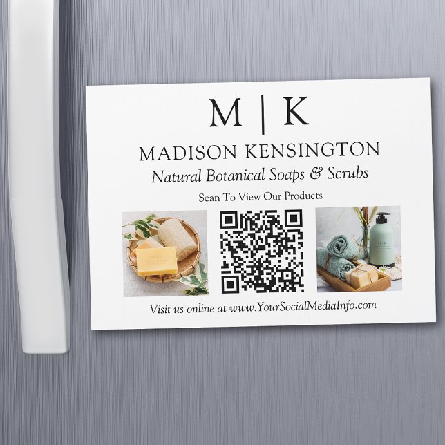 Monogram eller Lägg till Logotyp Photo Business QR (Edit to Customize text, colors and more)