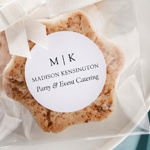 Monogram eller lägg till Logotyp - produktetikette Runt Klistermärke