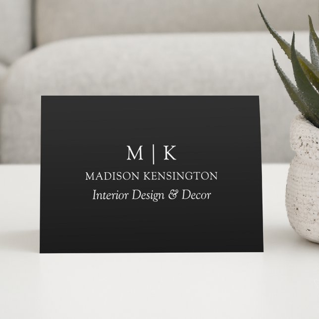 Monogram eller Lägg till Logotyp, svart, mappad Anteckningskort (Skapare uppladdad)