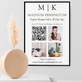 Monogram eller lägg till QR-kodsfoto för Logotyp Poster