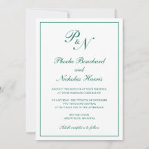 Monogram Emerald Grönt Formal Elegant bröllop