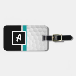 Monogram en golfbollbagagemärkre bagagebricka