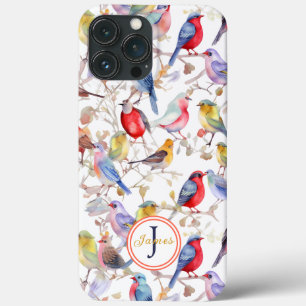 Monogram Enchanting Watercolor Birds Mönster