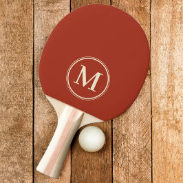 Monogram enfärgad bränd sienna färg pingisracket