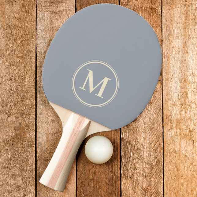 Monogram enfärgad dugggrå färg pingisracket (Skapare uppladdad)