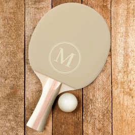 Monogram enfärgad sanddynsfärg pingisracket