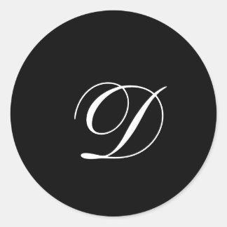 Monogram English Vivace Stil kuvert Seal Runt Klistermärke