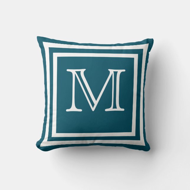 MONOGRAM Enhetlig Mjuk Mörk Navy  Blå enfärgad Kas Kudde (Framsida)