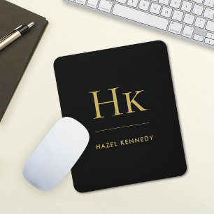 Monogram enkel Elegant Classic Black Guld Musmatta