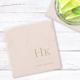 Monogram Enkel Elegant Feminin  Rosa Guld Stenunderlägg