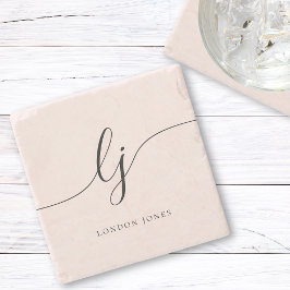 Monogram enkel Elegant Kalligrafi Feminin Stenunderlägg