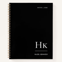 Monogram Enkel Elegant Svart Personlig Namn