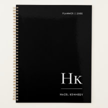 Monogram Enkel Elegant Svart Personlig Namn