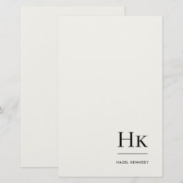 Monogram Enkel Elfenben Personlig Monogram Brevpapper