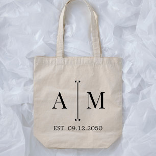 Monogram Enkel Minimal Bröllopspresent Tygkasse