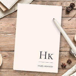 Monogram enkel modern Chic  Rosa Monogrammed  Post-it Block