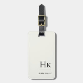 Monogram Enkel Modern Elegant Elfenbensvit Klassis Bagagebricka