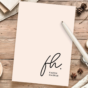 Monogram   Enkel modern Personlig för  Rosa Brevpapper