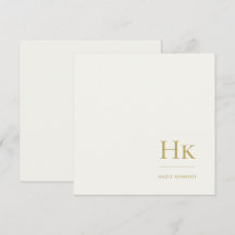Monogram Enkel Monogrammerad Elfenbensguld Notekor