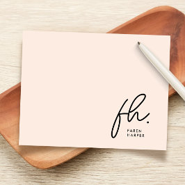 Monogram enkel skriptChic  Social Notecard Anteckningskort