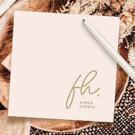 Monogram enkel skriptChic  Social Notecard Anteckningskort