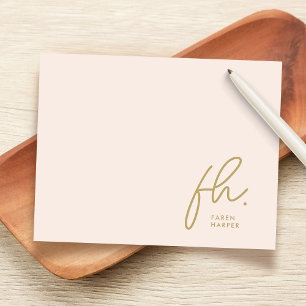 Monogram enkel skriptChic Social Notecard Anteckningskort