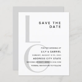 Monogram. Enkel typografi bröllop spara datum