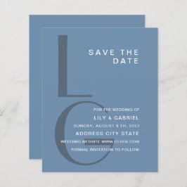 Monogram. Enkel typografi bröllop spara datum