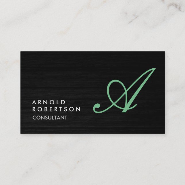 Monogram enkelt anpassat enkelt Affärskort Visitkort (Framsida)