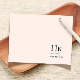 Monogram  enkelt monogrammat Social Notecard Anteckningskort