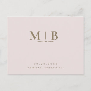 Monogram enkelt Sleek Spara datum Vykort