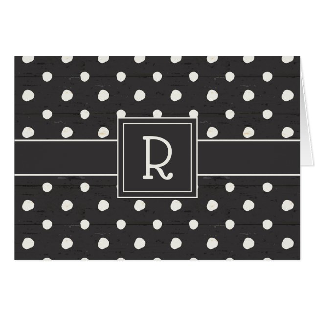 Monogram | Enkelt tecken steg ett Hälsningskort (Framsidan Horizontal)