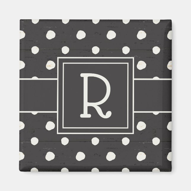 Monogram | Enkelt tecken steg ett Magnet (Framsidan)