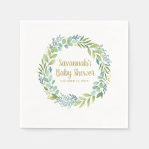 Monogram Eucalyptus Greenery WAN Baby Shower