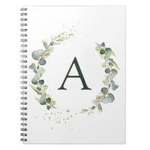 Monogram Eucalyptus Grönt Vit botanik